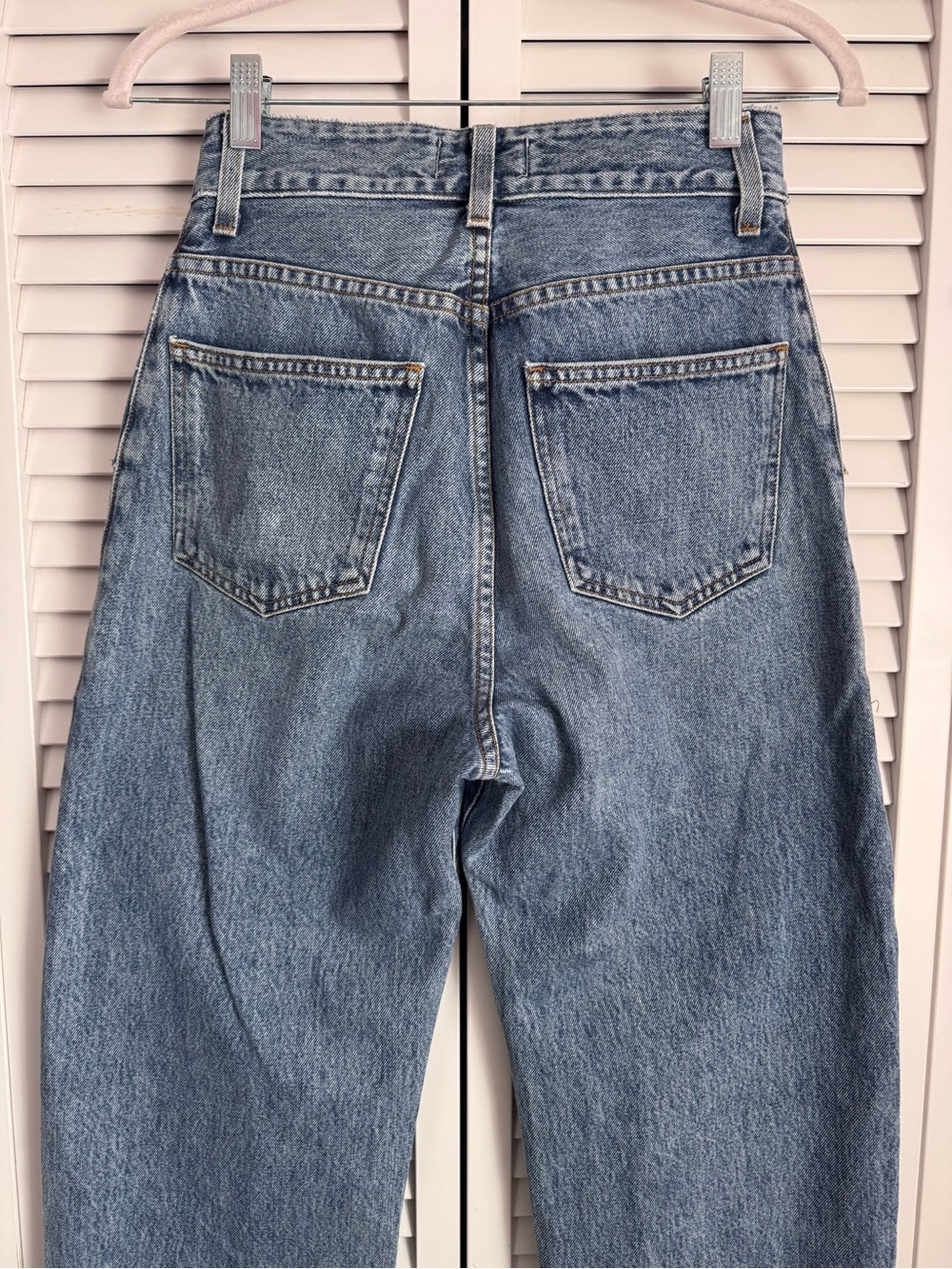 AGOLDE Balloon Baggy Darted Curved Taper Jeans Ankle High Rise Blue Size 23 - Picture 7 of 10